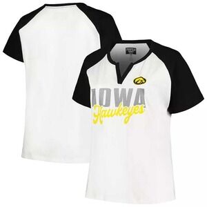 Profile Varsity Iowa Hawkeyes Raglan T-Shirt V-Neck Plus Size‎ 4X NWT